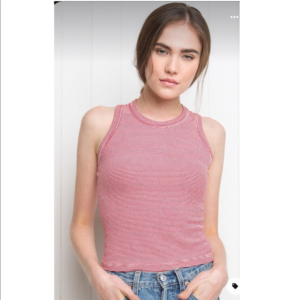 Brandy Melville Red Striped Tank Top